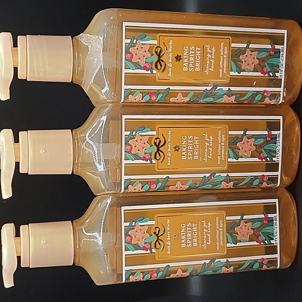 3pc White Barn Baking Spirits Bright Cleansing Gel Hand Soaps -- New!!